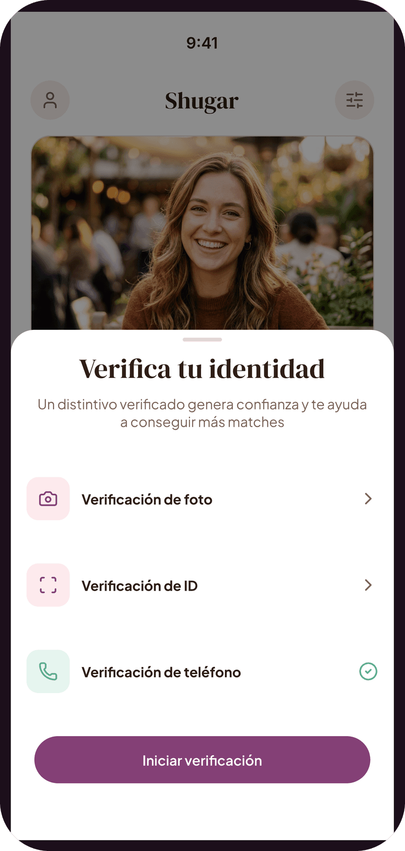 Shugar app - verificación de identidad